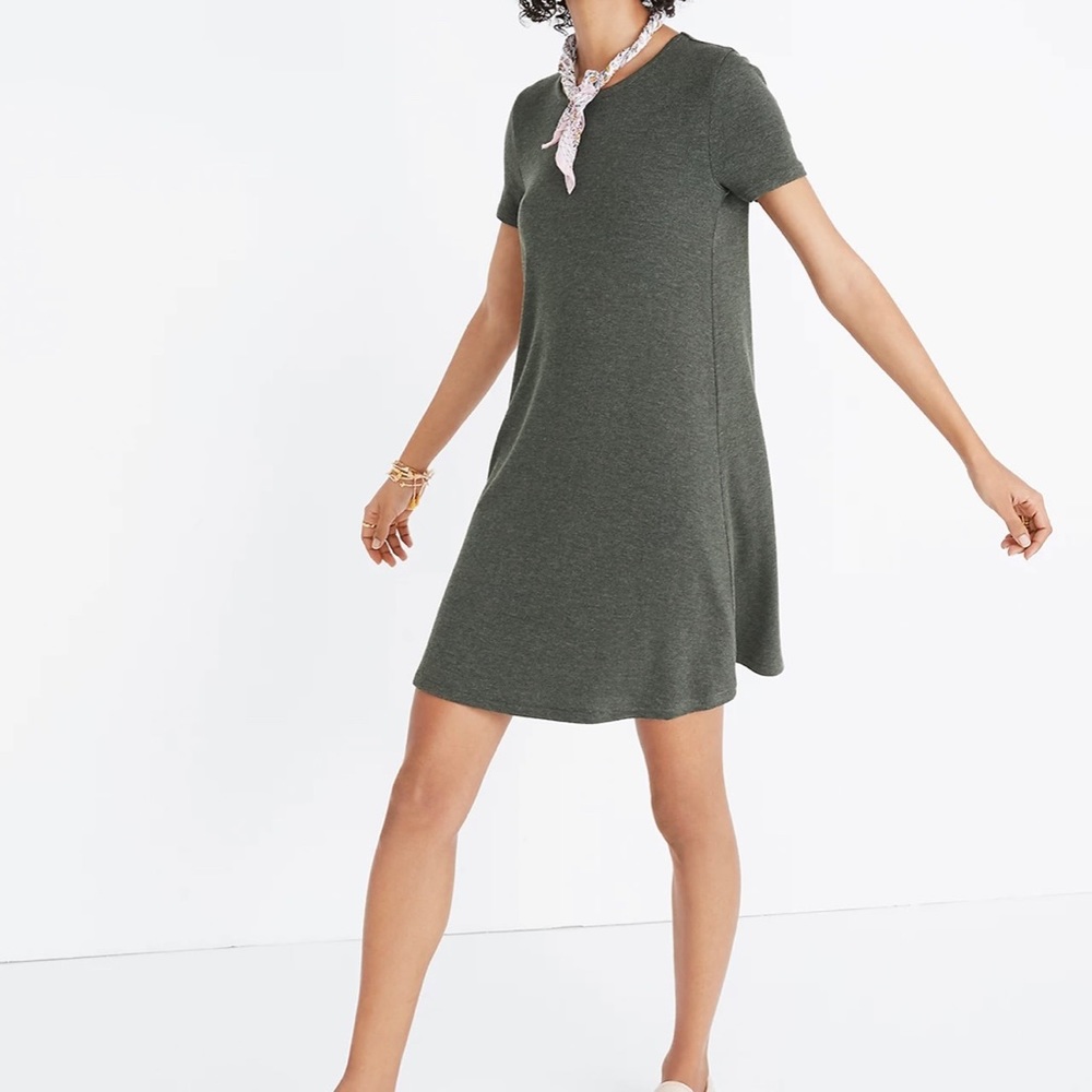 Green Madewell Ribbed Swingy Tee Shirt Dress Size XL